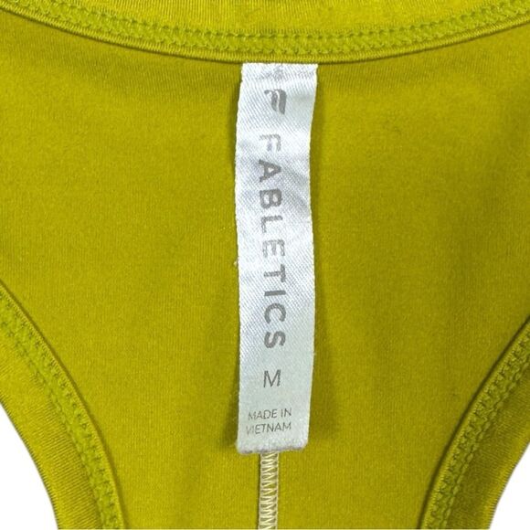 Fabletics Lime Green Racerback Tank with Rose Embroidery Sz M - Picture 5 of 11